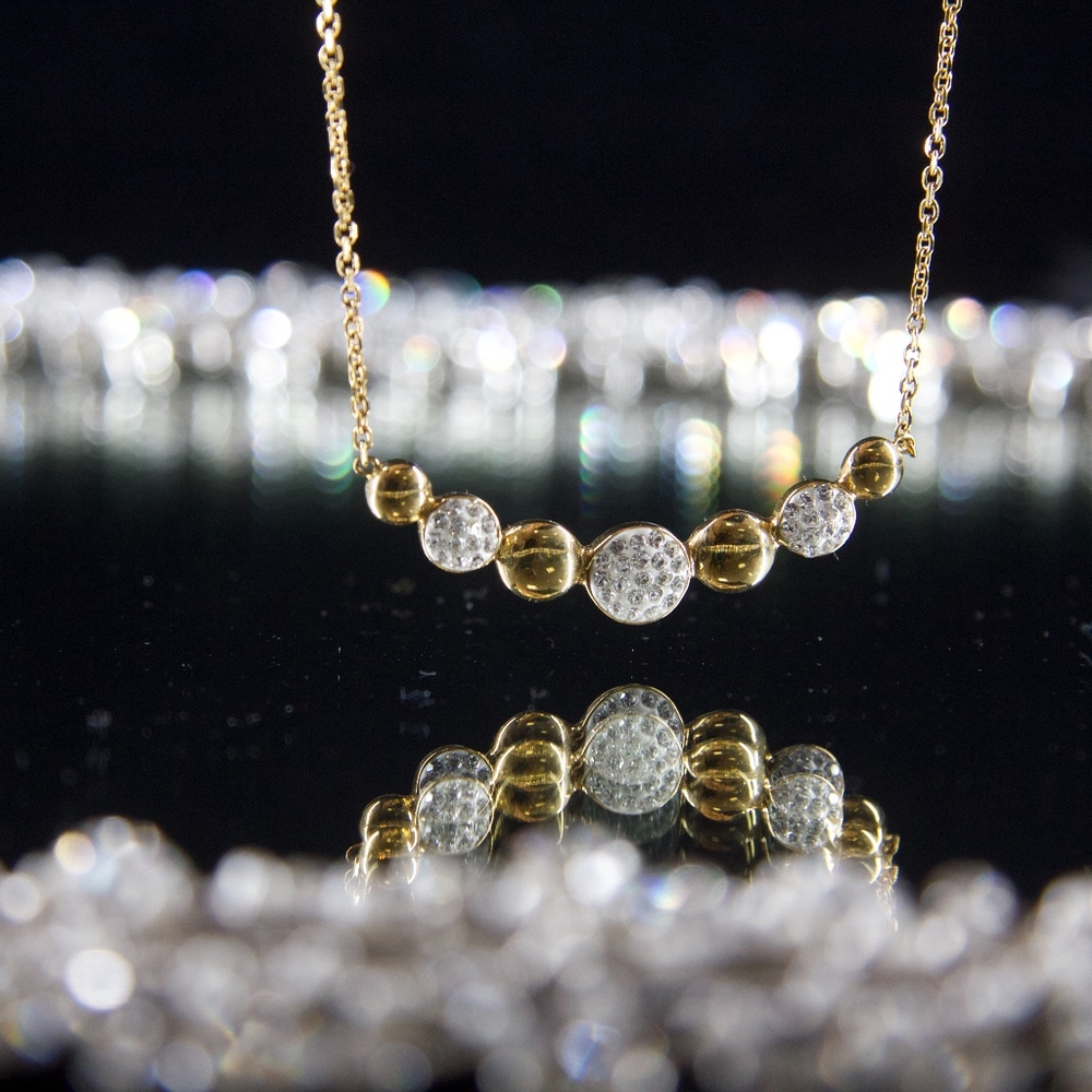 14kt Gold Dipped Swarovski Necklace - image 2